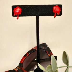 Red "paint splash" fun earrings!
